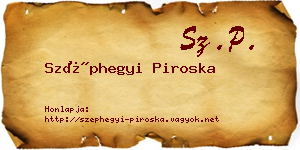 Széphegyi Piroska névjegykártya