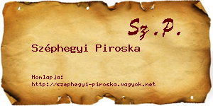 Széphegyi Piroska névjegykártya