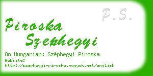piroska szephegyi business card