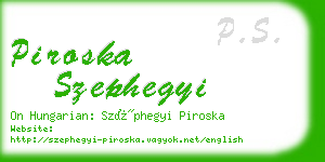 piroska szephegyi business card